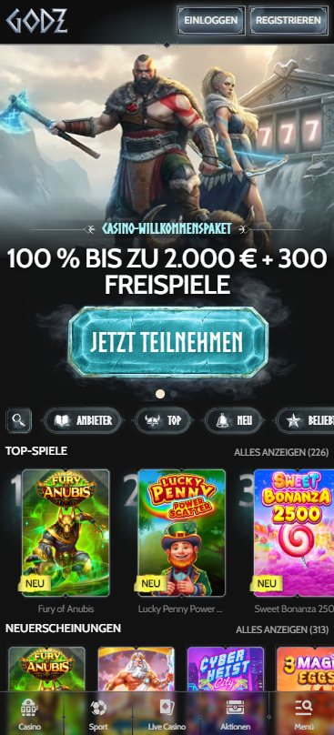 Startseite im Godz