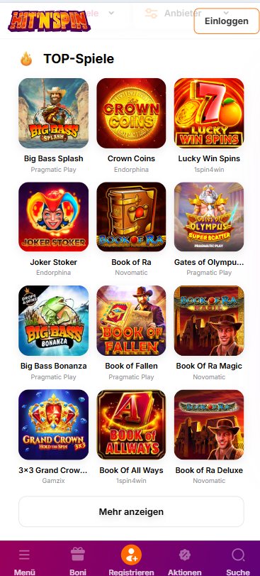 Top-Spiele im HitNSpin