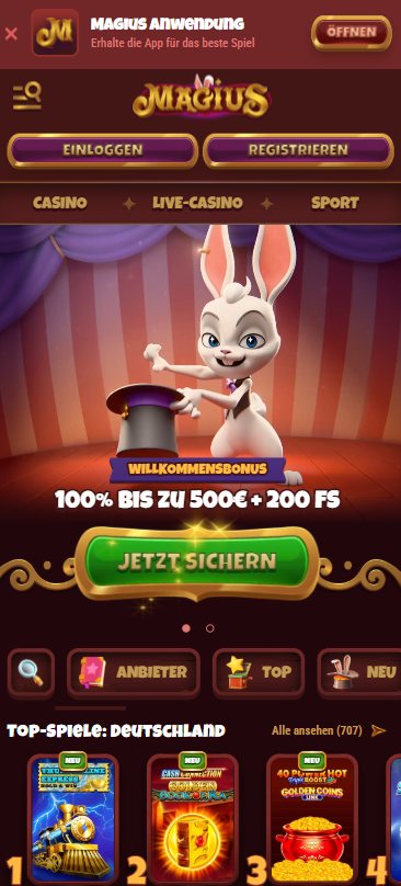 Startseite im Magius